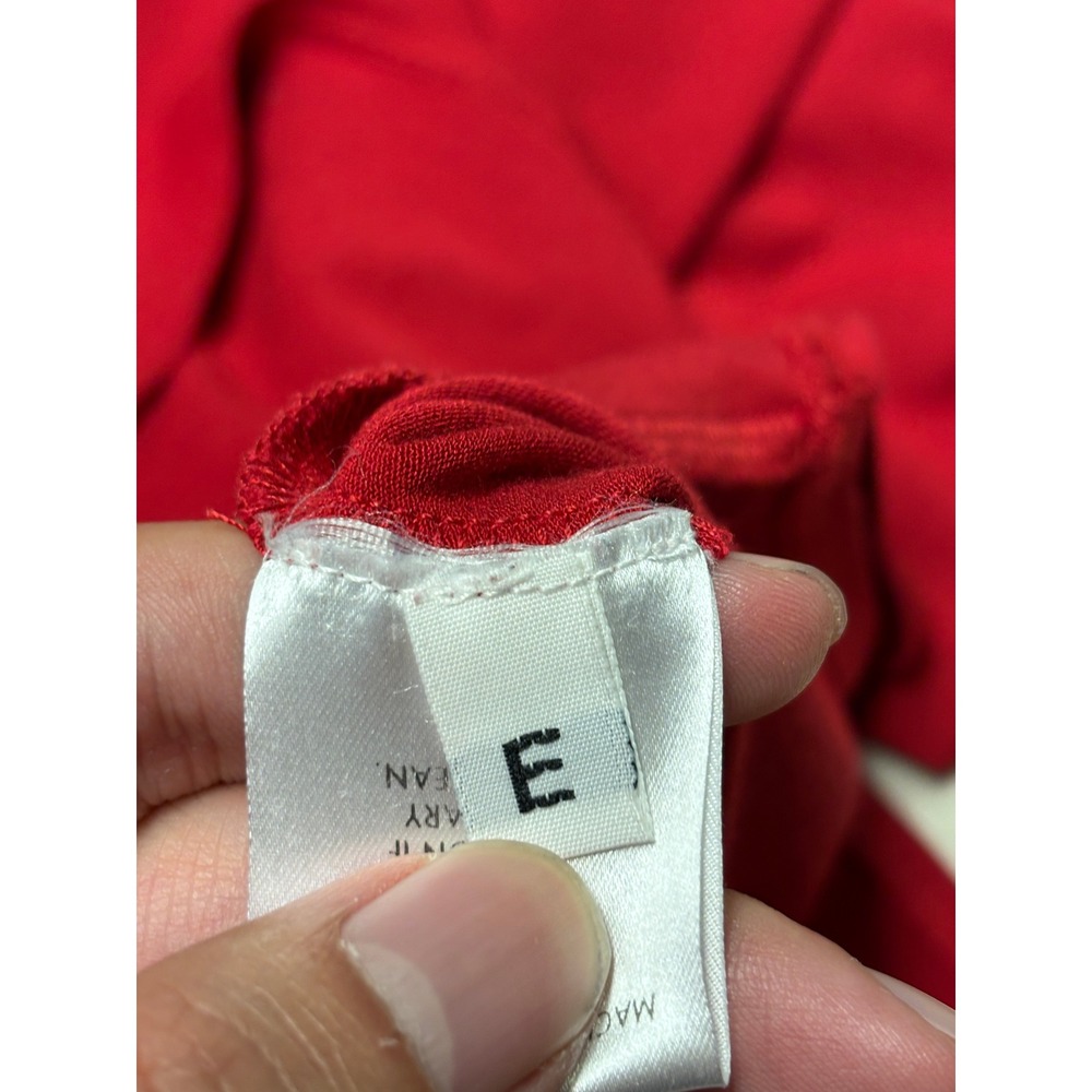 Eileen Fisher Red Long Sleeve High Low Crew Neck Top Rayon Lycra USA Womens S - Picture 4 of 9